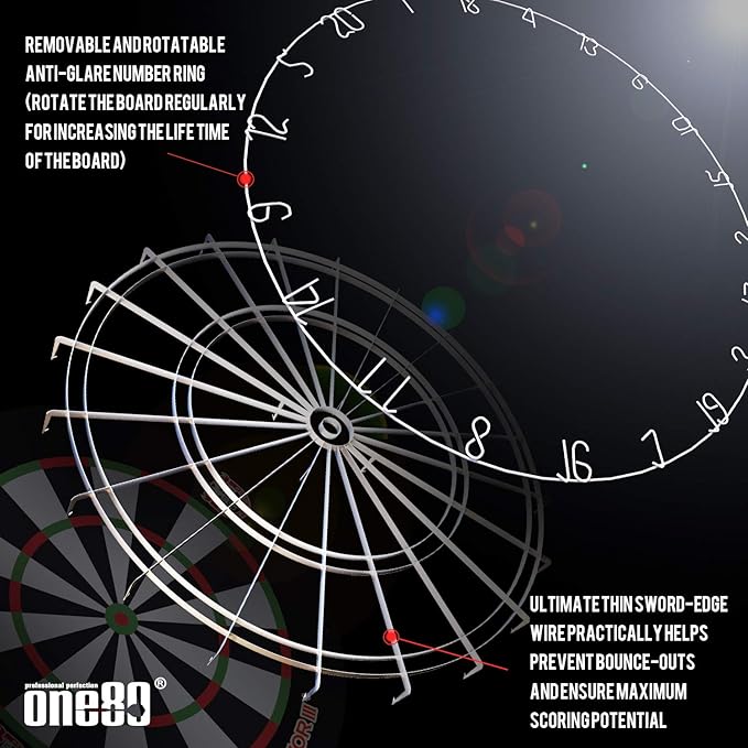 Gladiator Dartboard with Top-Grade African Sisal and Sword Edge Staple Free Wire Spider for Maximum Scoring Potential and Less Bounce Outs-StrideForce Fitness