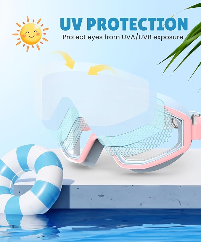 NSSIW Swim Goggles Swimming Kids-Goggles: Anti Fog No Leak with Nose Clip Earplugs for Girls Boys Youth 6-14 3 Pack-StrideForce Fitness