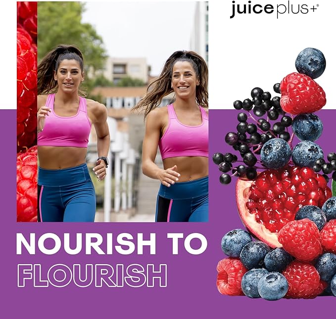 JuicePlus+ Berry Blend: with Concord Grape, Blueberry, Cranberry, and More - Whole Food Based, Vegan, Plant-Based Vitamins - Gluten-Free, Non-GMO, Kosher - 1 Bottle (60 Servings)-StrideForce Fitness