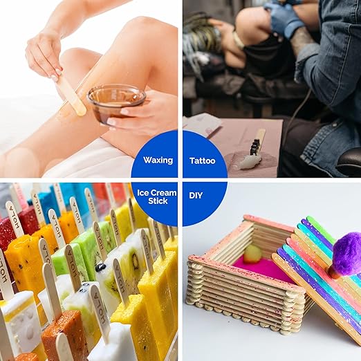 JMU Tongue Depressors 200 Count, 6" Tongue Blades Wooden Non-sterile (2 Boxes of 100)