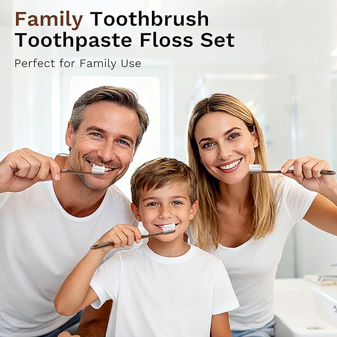 Disposable Toothbrushes with Toothpaste, Travel Toothbrush Kit, Individually Packaged, Brown, with Floss Picks, Suitable for Hotel, Home, Camping, Travel (20-Pack)