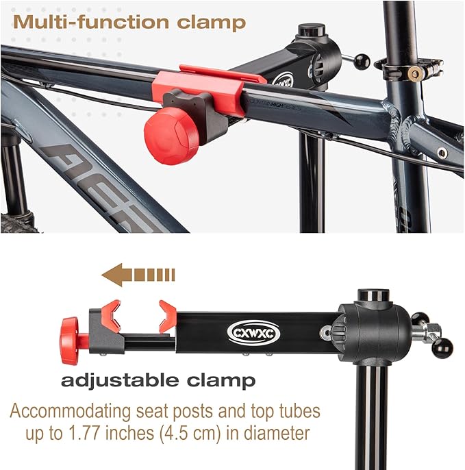 CXWXC Bike Repair Stand - Bicycle Stand For Maintenance Workstand - Ebike Repair Stand Shop Home Mechanics for Mountain Road Bike and E Bike (Black)-StrideForce Fitness