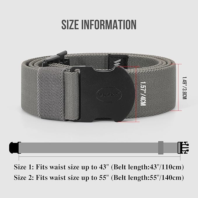 WHIPPY Mens Elastic Stretch Belt Unisex Adventure Web Belt for Women Men with Non-Metal Buckle Adjustable Belts-StrideForce Fitness