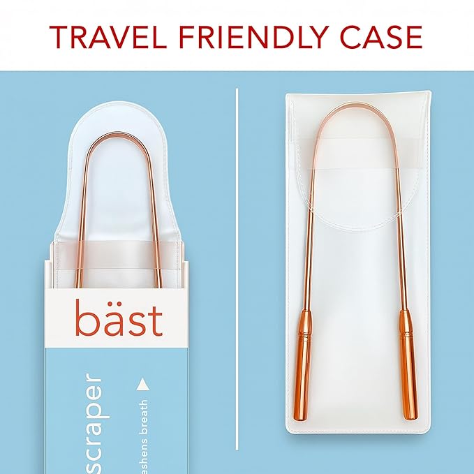 Tongue Scraper • 100% Copper (1 Pack) Premium Tongue Cleaner • Improve Oral Health • Ayurvedic Cleaning Tool