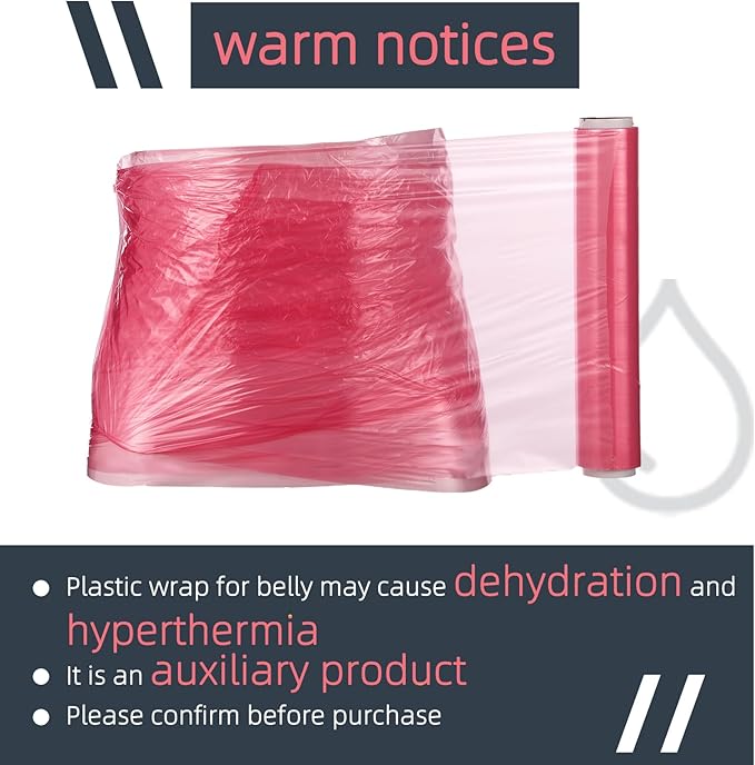 60 Meters Rose Red Osmotic Plastic Body Wrap, Workout and Sweat Enhancer Stomach Wrap Body Wrap Film Applicator Power Wrap(1 Rolls)-StrideForce Fitness