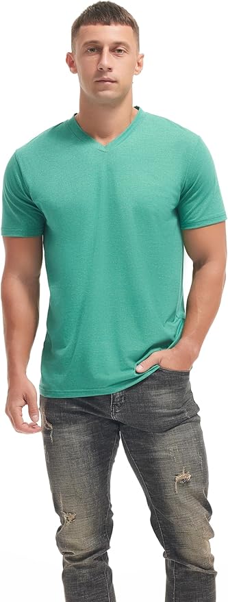 VEIISAR Premium V Neck T Shirts for Men - Modern Fitted Tees Vneck Undershirts-StrideForce Fitness