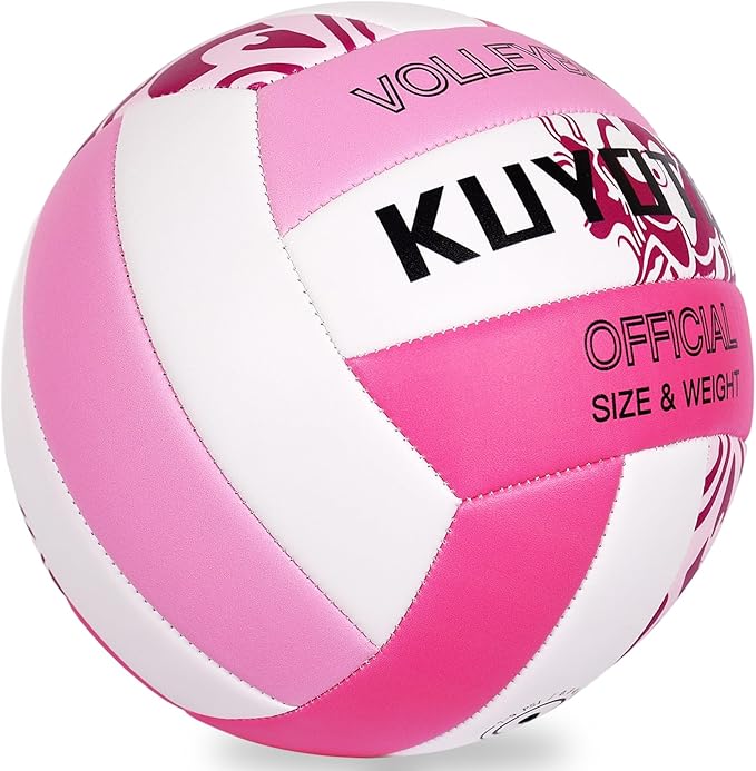 KUYOTQ Official Size 5 in&Outdoor Beach Volleyball,3MM Thickened Surface Soft Leather Youth Womens Mens Volleyball for Game Gym Training(Deflated)-StrideForce Fitness