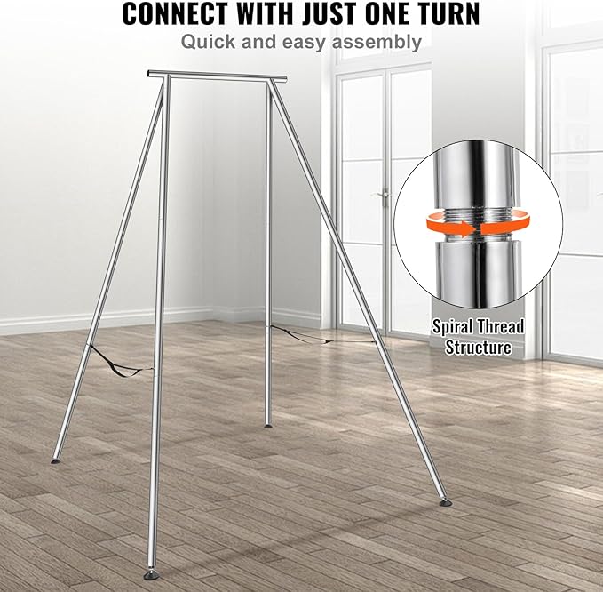 VEVOR Aerial Yoga Frame, 9.67 ft Height Swing Stand, Max 551.15 lbs Load Chrome-Plated Steel Pipe Inversion Yoga Rig for Indoor Outdoor Use-StrideForce Fitness