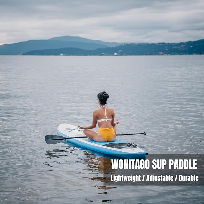 SUP Paddleboard Paddle with Aluminum Shaft and Nylon Blade, Lightweight Stand Up Paddle Board Oars, Adjustable170-210 cm/68-84 inch-StrideForce Fitness