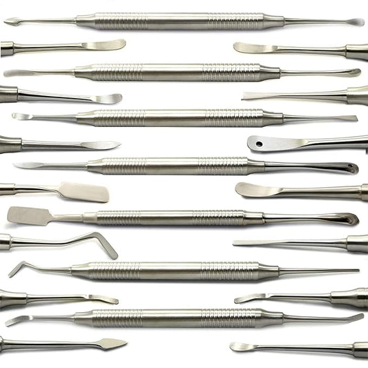 MEDSPO Professional Dental Instruments Osteotome Periotome Luxating Elevator Implant | Orthodontic PDL Teeth | Surgical Root Extraction Spreading (Periosteal Elevator Set of 7)