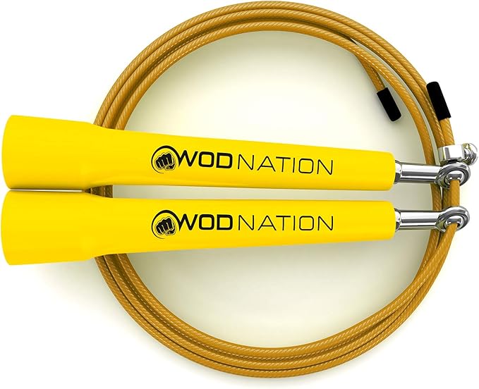 WOD Nation Adjustable Speed Jump Rope For Men, Women & Children - Blazing Fast Fitness Skipping Rope Perfect for Boxing, MMA, Endurance-StrideForce Fitness