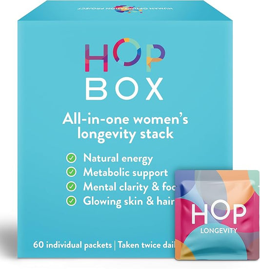 HOP Box, Human Optimization Project, Twice Daily Longevity Stack - Combat Aging at a Cellular Level, Help to Improve Energy, Sleep, Weight Management and Skin Health (30 Day Supply)-StrideForce Fitness