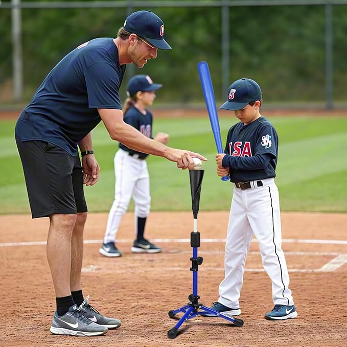 Baseball Tee for Kids,Youth Stand Set,Teeball Set,Youth Baseball,Softball Batting Tee Set,Easy Adjustable Height-StrideForce Fitness