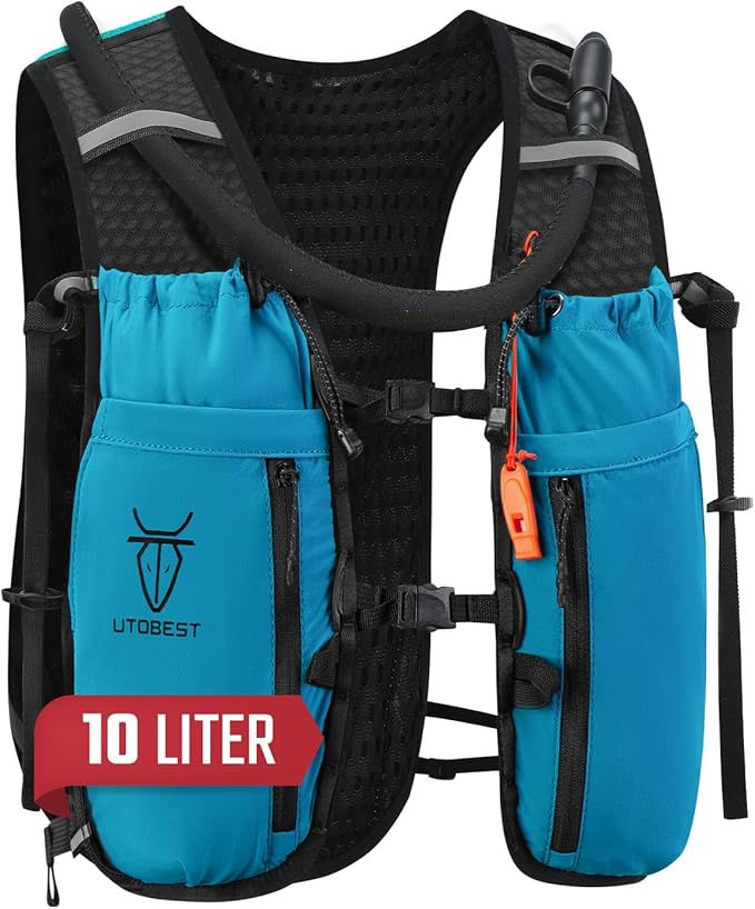 UTOBEST Upgrade Running Hydration Vest 10L, Running Backpack for Women Men Multi-Functional Storage, Adjustable Water Vest for Trail Marathon Race Jogging Cycling-StrideForce Fitness
