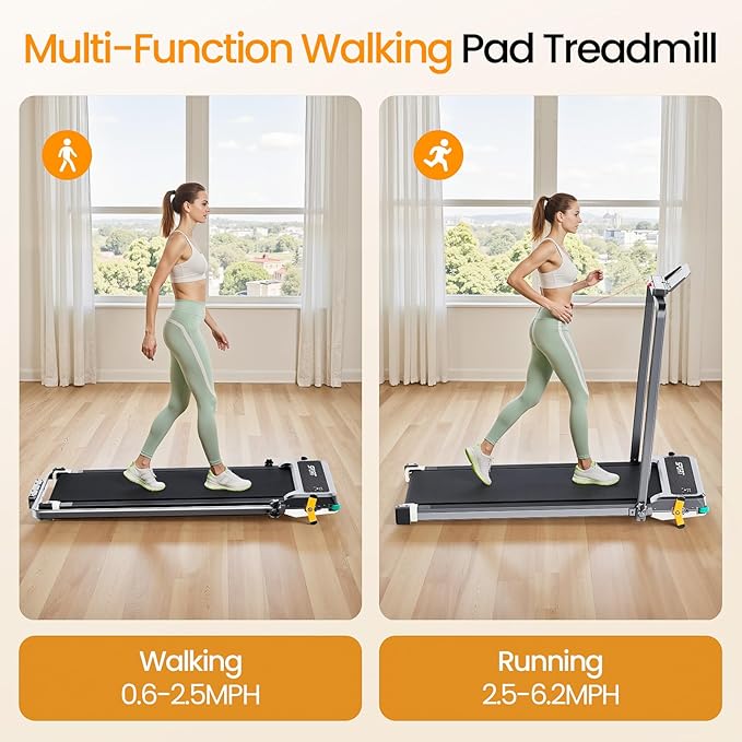Walking Pad with Incline - Dual-Sided 2 in 1 Under Desk Treadmill with Shiatsu Foot Massager, 330LBs Walking Pad Treadmills for Home and Office, LED Display and Remote Control-StrideForce Fitness