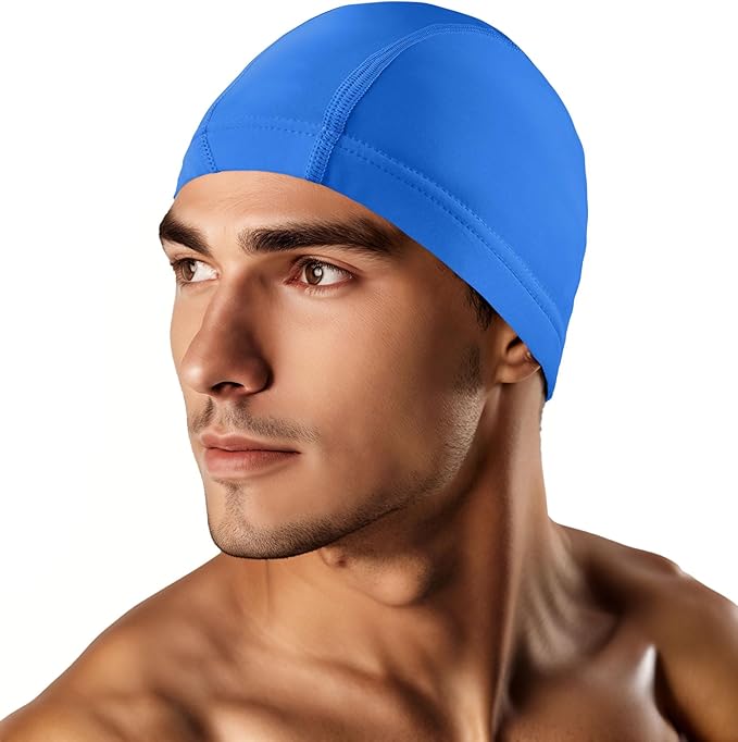 Swim Cap for Men Women Adult, High Stretch Fabric Swim Cap, Swimming Caps Non-Waterproof-StrideForce Fitness