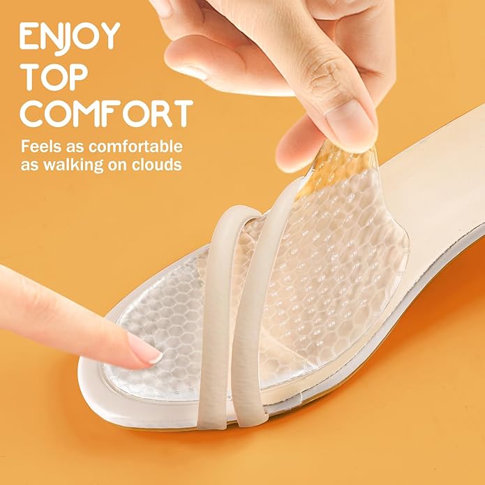 Metatarsal Pads for Women, Ball of Foot Cushions, Heel Inserts, High Heel Comfort Pads (2 Pairs), Anti Slip, Invisible Design-StrideForce Fitness