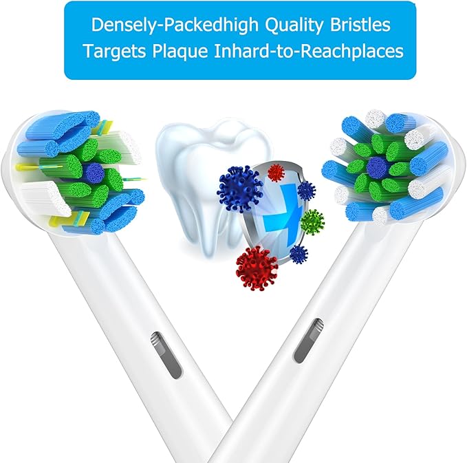 Replacement Toothbrush Heads Compatible with Braun Oral b 7000/Pro 1000/9600/ 5000/3000/8000/ and Smart Electric Toothbrush, 16 Pcs (White)