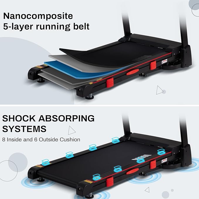 Treadmills for Home, 15% Auto Incline, 0.5-10 MPH, 18" Belt, 3 HP, 350lb Capacity, Foldable, Bluetooth App-StrideForce Fitness