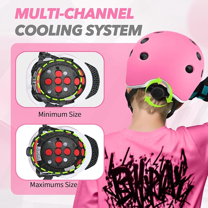 Kids Bike Helmet for 5-8-14 Kids Skateboard Helmet Boys Girls Child Youth Adjustable Lightweight Ventilation and Multi-Sports Scooter Cycling Roller Balance Bike-StrideForce Fitness