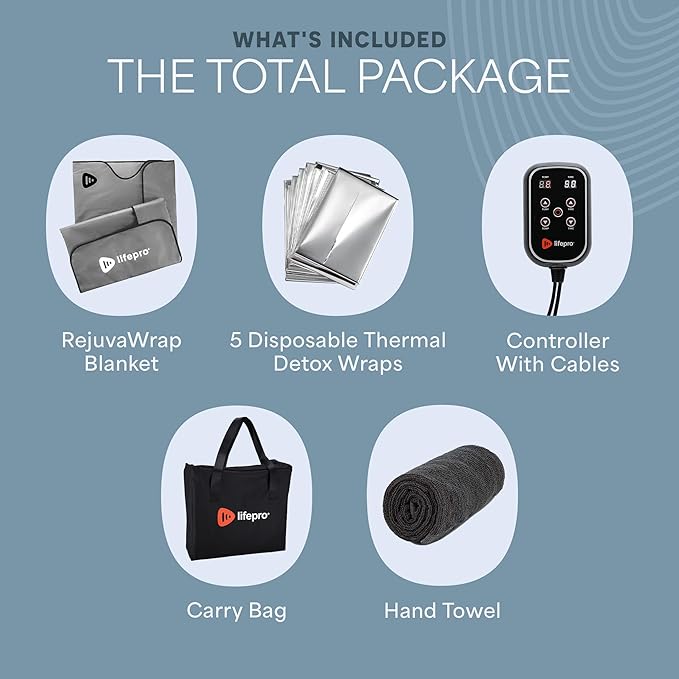 LifePro RejuvaWrap Infrared Sauna Blanket for Detox & Relaxation – Available in 5 Colors & 3 Models – Portable Far Infrared at Home Sauna for Muscle Relief, Circulation & Recovery – 9 Heat Levels-StrideForce Fitness