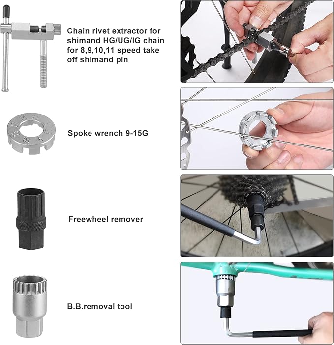 Swiss+Tech 30 Piece Bike Repair Tool Kit, Bicycle Maintenance Tool Set with Storage Case, Bike Accessories for Mountain/Road/Park Bike-StrideForce Fitness