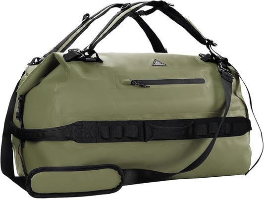 Haimont Large Waterproof Duffel Backpack Roll-Top Heavy Duty Dry Duffle Bag for Boating, Travel, Motorcycle, Kayaking, Camping, 60L-StrideForce Fitness