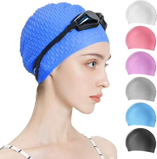 Tripsky Silicone Swim Cap,Comfortable Bathing Cap Ideal for Curly Short Medium Long Hair, Swimming Cap for Women and Men, Shower Caps Keep Hairstyle Unchanged…-StrideForce Fitness
