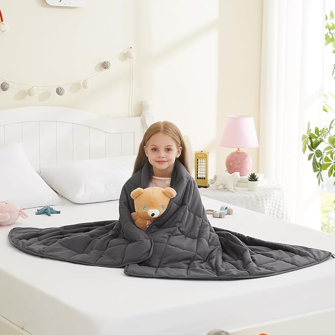 L'AGRATY Weighted Blanket - 36"x48" 3lbs Weighted Blanket Microfiber Material with Glass Beads Small Blanket for All-Season Summer Fall Winter Soft Thick Blanket-StrideForce Fitness