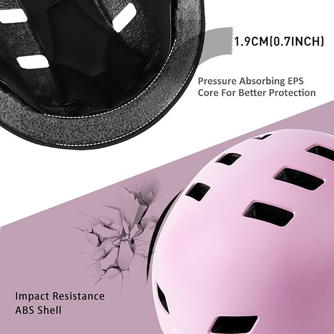 Bike Helmet 3 Sizes for Teenager Kids Youth Adults,Bavilk Skateboard Helmet Adjustable Multi-Sport Bicycle Cycling Scooter Roller Skate Inline Skating Rollerblading for Girls Boys Women Men Teen-StrideForce Fitness