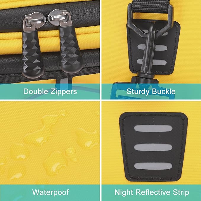 MOSISO Bike Rack Bag with 2 Removable Panniers, Waterproof Bike Trunk Cooler Storage Handbag Insulated Bicycle Rear Seat Pouch, Bicycle Storage Saddle Shoulder Bag Cycling Luggage Pouch, Yellow-StrideForce Fitness