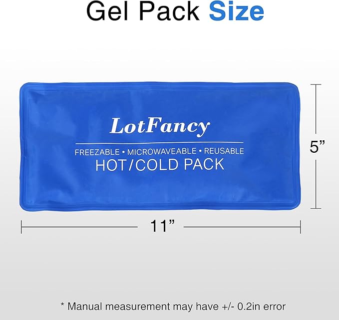 LotFancy Ice Pack for Injuries, 4 Reusable Hot Cold Packs for Therapy, Cooling or Heating Gel Pad for First Aid, Back, Shoulder, Neck, Head, Feet Pain Relief, 10.5 x 5 Inches-StrideForce Fitness