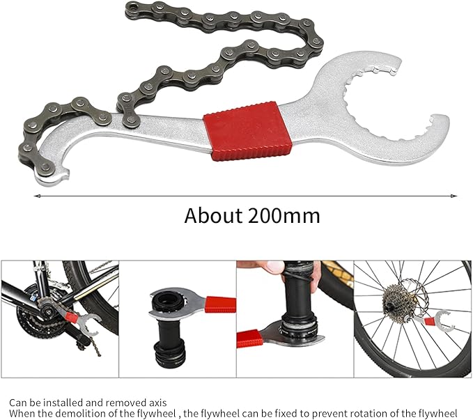 6 Pcs Bicycle Repair Tools Kit, Bike Cassette Removal Tool, Sprocket Removal Tools Sprocket Remover for Mountain Bike, Road Bike-StrideForce Fitness