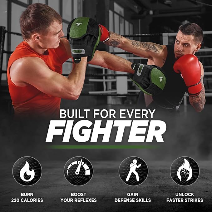 WYOX Curved Boxing Punch Mitts – Boxing Pads Training Set, Punching Mitts for Adults, Kickboxing Pads, Muay Thai Pads, Karate Pads, MMA Training Equipment, Martial Arts Focus Pads-StrideForce Fitness