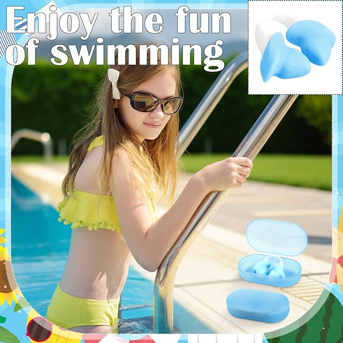 Soulchen 2 Pcs Swimming Nose Plugs Silicone Waterproof Painless Swim Nose Clip with Storage Box for Adults Kids Men Women Beginners-StrideForce Fitness