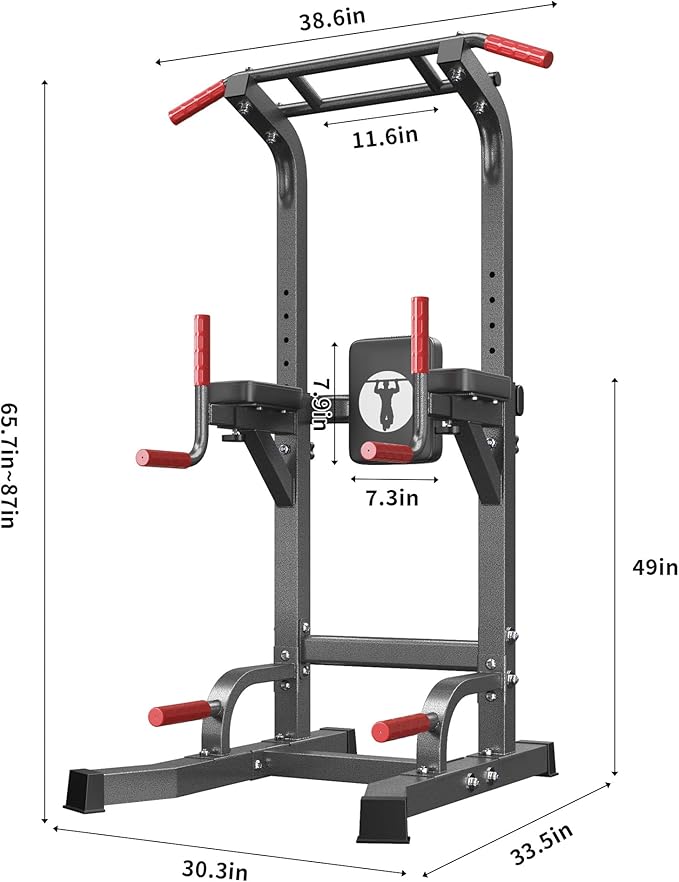 SogesHome Adjustable Pull Up Bar & Dip Station, Heavy Duty 500LB Capacity Multifunctional Home Gym Fitness Equipment for Strength Training, Push Up Stand for Arm, Back, Core & Full Body Workout-StrideForce Fitness