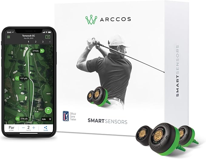 Arccos Smart Sensors: Automatic Golf Game Tracking System, A.I. Powered GPS Rangefinder & Smart Club Distances-StrideForce Fitness