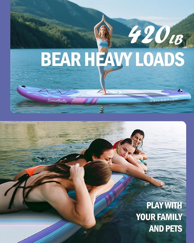 11'Stand Up Paddle Boards Surf Control with Premium SUP Board Accessories Backpack & Removable Fins, 34" Wide Inflatable Paddle Boards of All Skill Levels-StrideForce Fitness