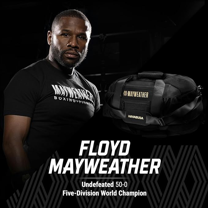 Hayabusa Mayweather Mesh Gym Bag - Black/Gold, 70L-StrideForce Fitness