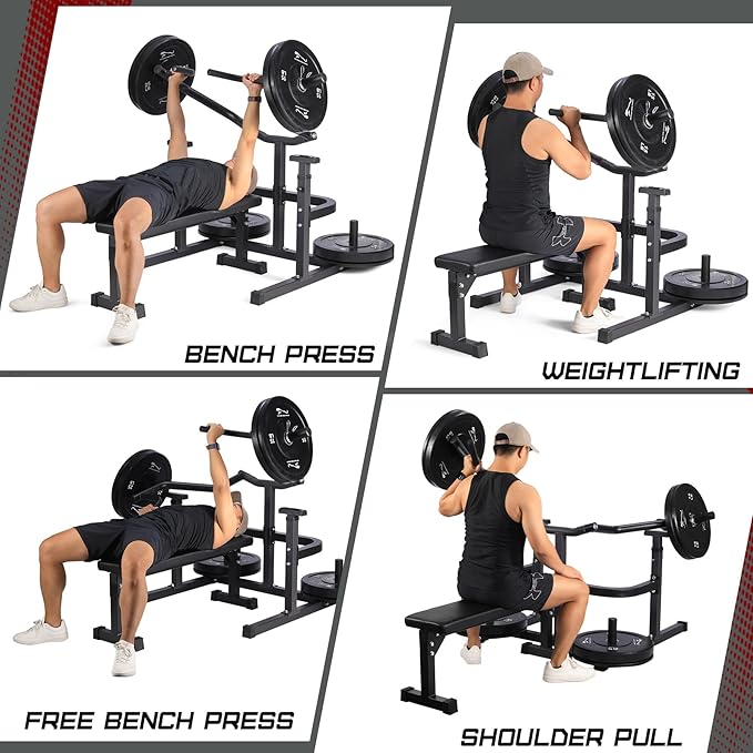 Chest Press Machine, Weight Bench Press Machine, Adjustable Flat Incline Bench with Independent Converging Arms, Multifunctional Bench Press Rack for Home Gym Equipment-StrideForce Fitness