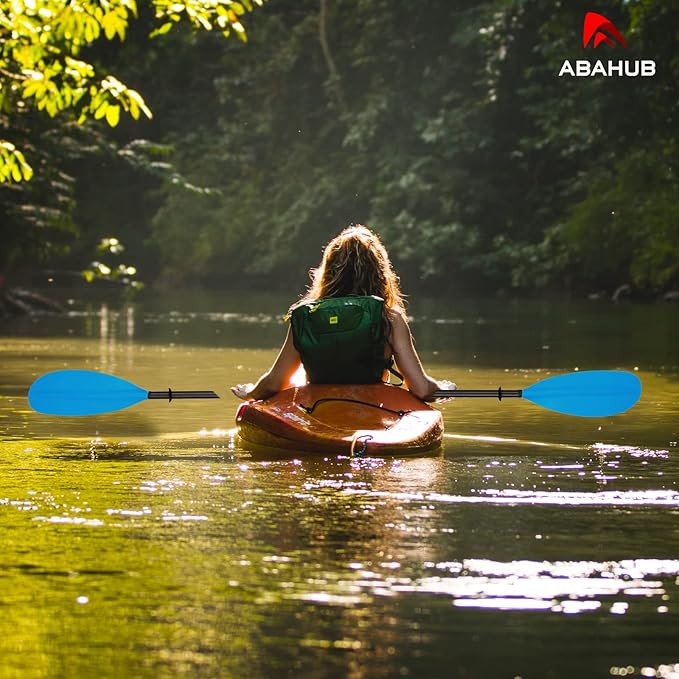 Abahub 1 x Carbon Kayak Paddles, 90.5 Inches Kayaking Oars for Boating, Canoeing with Free Paddle Leash, Carbon Fiber Shaft Black/Blue/Green/Orange/Yellow/White/Red Plastic Blades-StrideForce Fitness