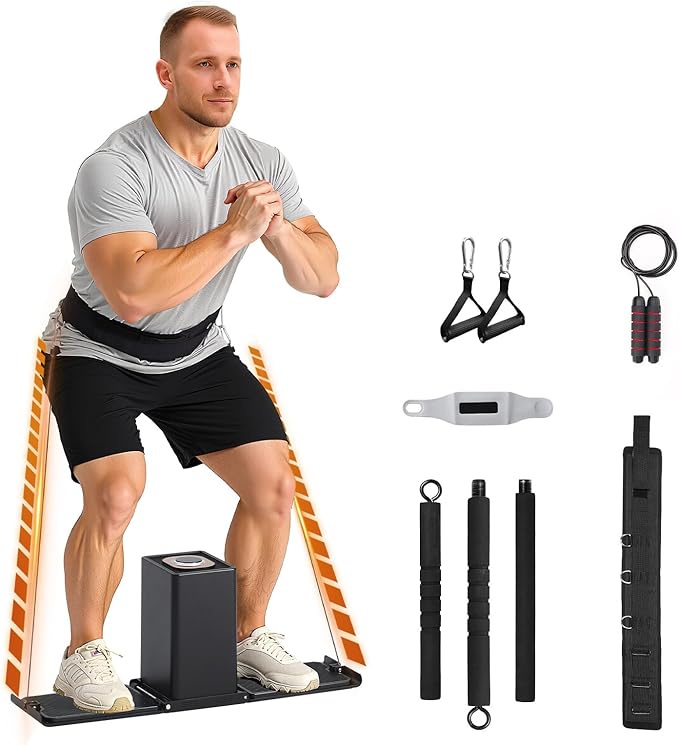 SR3 Pro Smart Home Gym Equipment,Portable Cable Machine for Home Workout ,Max 180lbs Resistance All-in-One Full Body Strength Trainer with Ambient Light-StrideForce Fitness