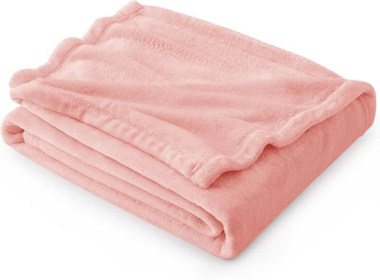 Bedsure Fleece Throw Blanket for Couch Pink - Lightweight Plush Fuzzy Cozy Soft Blankets and Throws for Sofa, 50x60 inches-StrideForce Fitness
