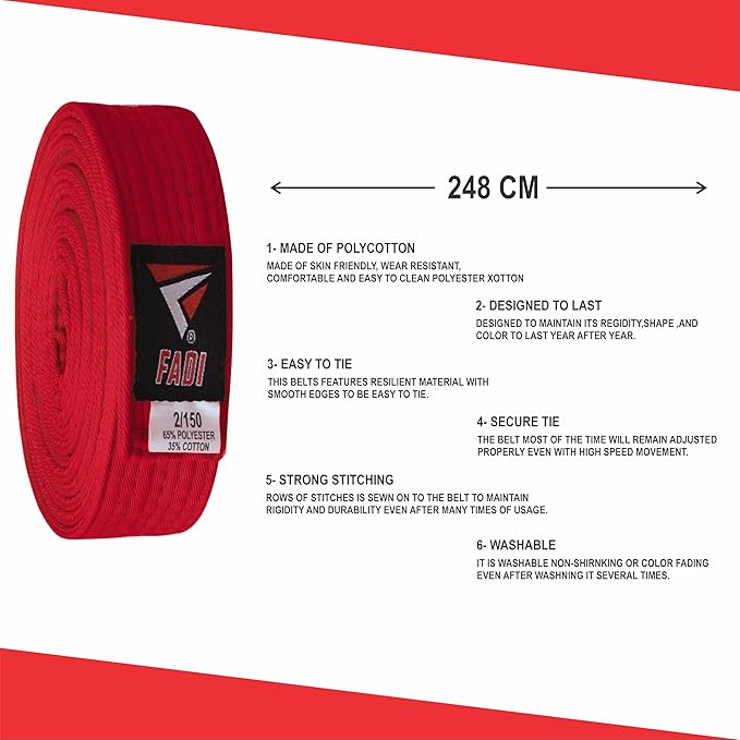 Martial Arts Belt for Karate, Judo, Aikido and Taekwondo - Durable Cotton-Polyester Blend for Adults and Kids-StrideForce Fitness