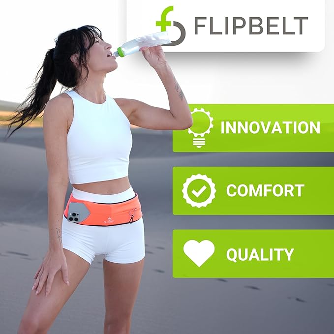 FlipBelt Classic Running Belt, Running Fanny Pack for Women and Men, USA Company-StrideForce Fitness