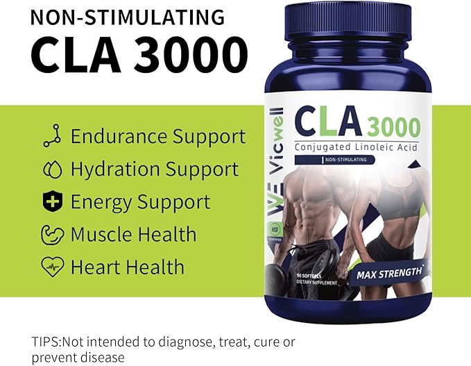 CLA 3000mg Softgels – Conjugated Linoleic Acid with Safflower Oil – CLA Supplement for Weight Management – Gluten Free – 90 Softgels-StrideForce Fitness