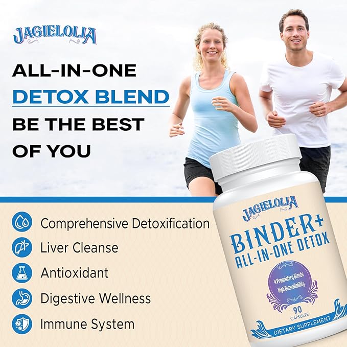 All-in-One Detox Binder Supplement 1500 MG - High Bioavailability, Liver Gut Detox Cleanse with Activated Charcoal, Zeolite & Bentonite Clay for Toxins, Liver, Digestive, 90 Vegan Capsules-StrideForce Fitness