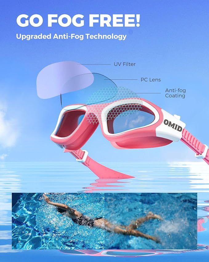 OMID Swim Goggles, P2 Polarized Swimming Goggles for Men Anti-fog Goggles Swimming for Adult Women-StrideForce Fitness