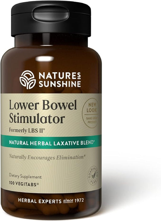 Nature's Sunshine Lower Bowel Stimulator - Helps Relieve Constipation - Cleanse & Detox Your Colon with Natural Herbal Ingredients - 25 Servings - 100 Vegitabs-StrideForce Fitness