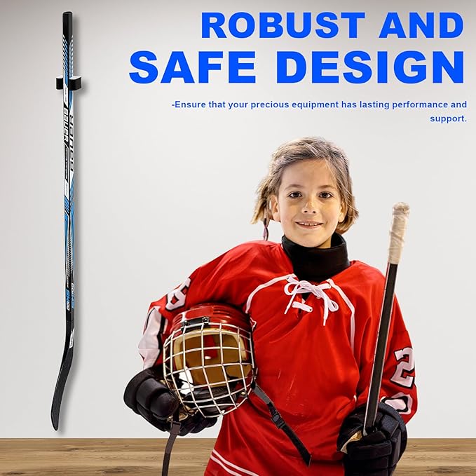 Yousoontic Hockey Stick Holder Wall Mount, 1-6 Stick Capacity, Ice and Field Hockey Organizer (Decor & Storage 2-in-1) for Home Garage Room Office Sports Decoration-StrideForce Fitness
